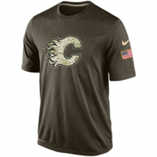 NHL Men's Calgary Flames Nike Olive Salute To Service KO Performance Dri-FIT T-Shirt