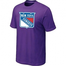 NHL Men's New York Rangers Big & Tall Logo T-Shirt - Purple