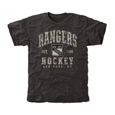 NHL Men's New York Rangers Black Camo Stack Tri-Blend T-Shirt