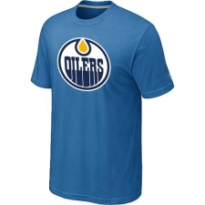 NHL Men's Edmonton Oilers Big & Tall Logo T-Shirt - Light Blue