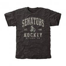NHL Men's Ottawa Senators Black Camo Stack Tri-Blend T-Shirt