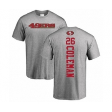 Football San Francisco 49ers #26 Tevin Coleman Ash Backer T-Shirt