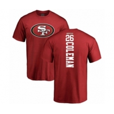 Football San Francisco 49ers #26 Tevin Coleman Red Backer T-Shirt