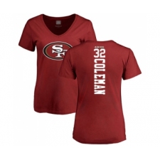 Football Women's San Francisco 49ers #32 Tevin Coleman Red Backer T-Shirt