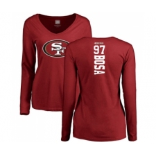 Football Women's San Francisco 49ers #97 Nick Bosa Red Backer Long Sleeve T-Shirt