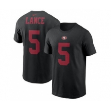Men's San Francisco 49ers #5 Trey Lance 2021 Black Football Draft First Round Pick Player Name & Number T-Shirt