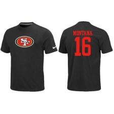 Nike San Francisco 49ers #16 Joe Montana Name & Number NFL T-Shirt - Black
