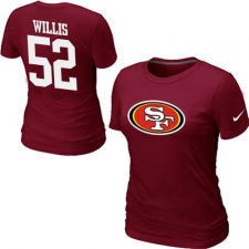 Nike San Francisco 49ers #52 Patrick Willis Name & Number Women's NFL T-Shirt - Red