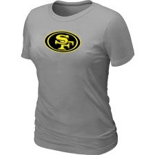 San Francisco 49ers Women's Neon Logo Charcoal NFL T-Shirt - Grey