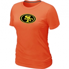 San Francisco 49ers Women's Neon Logo Charcoal NFL T-Shirt - Orange