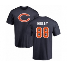 Football Chicago Bears #88 Riley Ridley Navy Blue Name & Number Logo T-Shirt