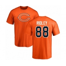 Football Chicago Bears #88 Riley Ridley Orange Name & Number Logo T-Shirt