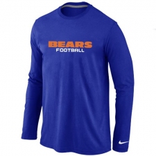 Nike Chicago Bears Authentic Font Long Sleeve NFL T-Shirt - Blue