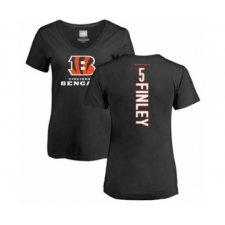 Football Women's Cincinnati Bengals #5 Ryan Finley Black Backer T-Shirt