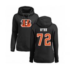 Football Women's Cincinnati Bengals #72 Kerry Wynn Black Name & Number Logo Pullover Hoodie