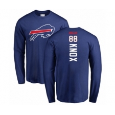 Football Buffalo Bills #88 Dawson Knox Royal Blue Backer Long Sleeve T-Shirt