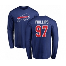 Football Buffalo Bills #97 Jordan Phillips Royal Blue Name & Number Logo Long Sleeve T-Shirt