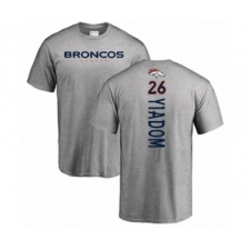 Football Denver Broncos #26 Isaac Yiadom Ash Backer T-Shirt