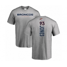 Football Denver Broncos #93 Dre'Mont Jones Ash Backer T-Shirt