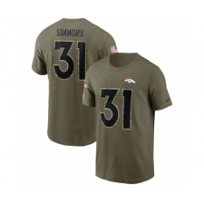 Men's Denver Broncos #31 Justin Simmons 2022 Olive Salute to Service T-Shirt