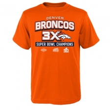 NFL Denver Broncos Super Bowl 50 Champions 3-Time Champs Award Tour T-Shirt - Orange