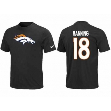 Nike Denver Broncos #18 Peyton Manning Name & Number NFL T-Shirt - Black