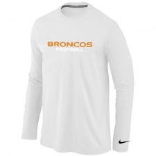 Nike Denver Broncos Authentic Font Long Sleeve NFL T-Shirt - White
