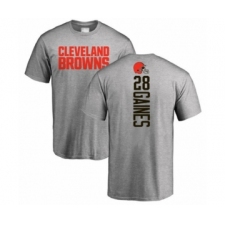 Football Cleveland Browns #28 Phillip Gaines Ash Backer T-Shirt