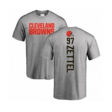 Football Cleveland Browns #97 Anthony Zettel Ash Backer T-Shirt
