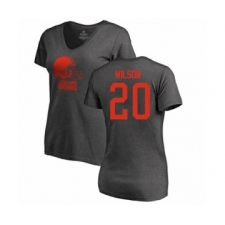 Football Women's Cleveland Browns #20 Howard Wilson Ash One Color T-Shirt