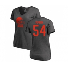 Football Women's Cleveland Browns #54 Olivier Vernon Ash One Color T-Shirt