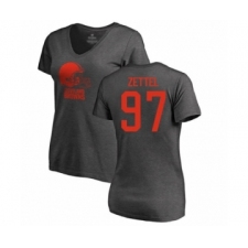 Football Women's Cleveland Browns #97 Anthony Zettel Ash One Color T-Shirt