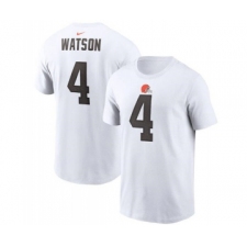 Men's Cleveland Browns #4 Deshaun Watson 2022 White Name & Number T-Shirt