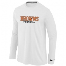 Nike Cleveland Browns Authentic Font Long Sleeve NFL T-Shirt - White