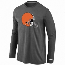 Nike Cleveland Browns Team Logo Long Sleeve NFL T-Shirt - Dark Grey