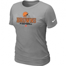 Nike Cleveland Browns Women's Critical Victory NFL T-Shirt - Light Grey
