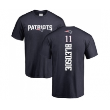 Football New England Patriots #11 Drew Bledsoe Navy Blue Backer T-Shirt