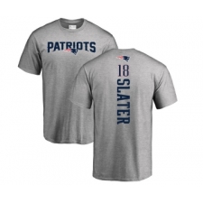 Football New England Patriots #18 Matthew Slater Ash Backer T-Shirt