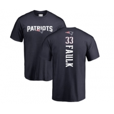 Football New England Patriots #33 Kevin Faulk Navy Blue Backer T-Shirt