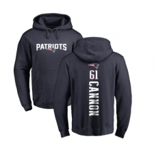 Football New England Patriots #61 Marcus Cannon Navy Blue Backer Pullover Hoodie