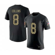 Football New England Patriots #8 Jamie Collins Black Camo Salute to Service T-Shirt