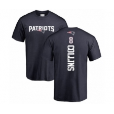 Football New England Patriots #8 Jamie Collins Navy Blue Backer T-Shirt