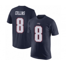 Football New England Patriots #8 Jamie Collins Navy Blue Rush Pride Name & Number T-Shirt