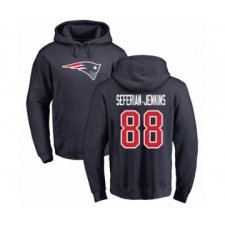 Football New England Patriots #88 Austin Seferian-Jenkins Navy Blue Name & Number Logo Pullover Hoodie