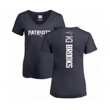 Football Women's New England Patriots #25 Terrence Brooks Navy Blue Backer T-Shirt