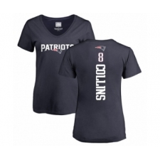 Football Women's New England Patriots #8 Jamie Collins Navy Blue Backer T-Shirt