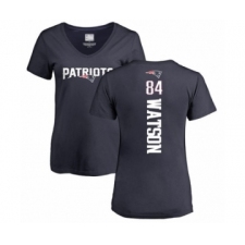 Football Women's New England Patriots #84 Benjamin Watson Navy Blue Backer T-Shirt