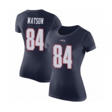 Football Women's New England Patriots #84 Benjamin Watson Navy Blue Rush Pride Name & Number T-Shirt