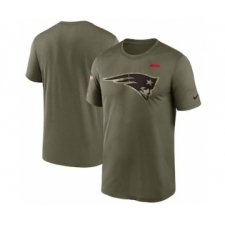 Men's New England Patriots Football Olive 2021 Salute To Service Legend Performance T-Shirt