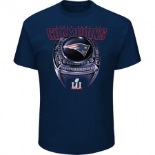 NFL Men's New England Patriots Majestic Navy Super Bowl LI Champions Victory Bling T-Shirt